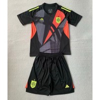 Maglia Calcio Spagna Portiere Seconda Divisa Bambino Europei 2024 Manica Corta (+ pantaloncini)